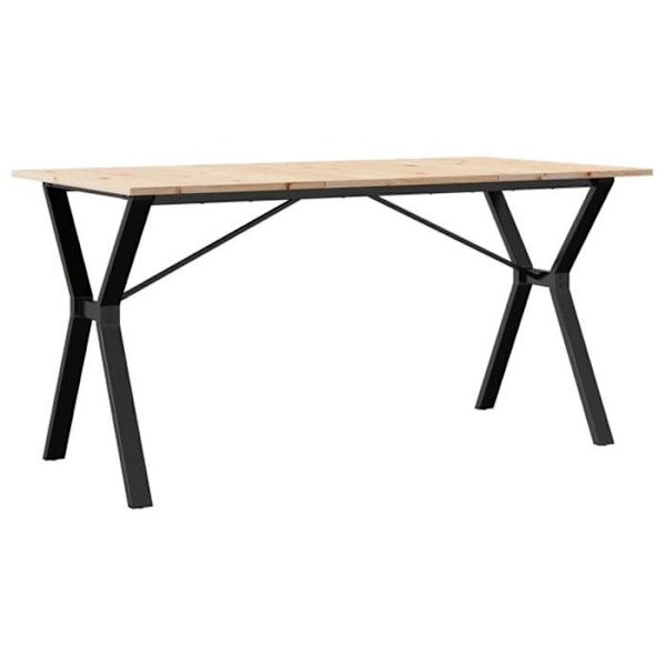 Industriel design spisebord 140 x 80 x 75 cm massivt fyrretræ og stål DEC036824 kastanj