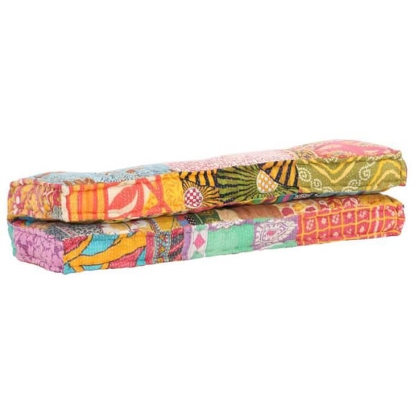 Couchpude 100 % bomuld 120 x 80 x 39 cm flerfarvet patchwork DEC021313