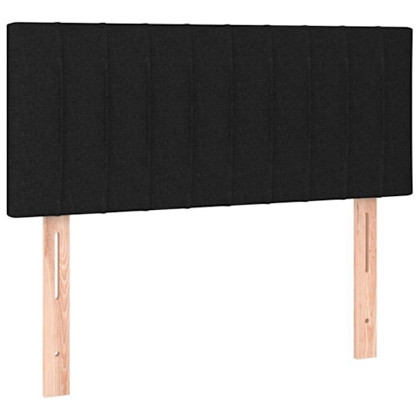 Hovedgærde til soveværelse med LED-møbel 100 x 5 x 78/88 cm, sort stof TDL0200753 Svart