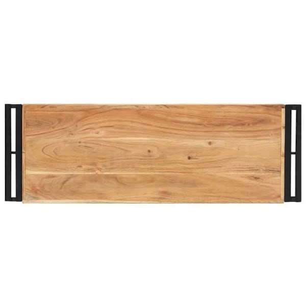 Moderne entrekonsol møbel, sidebord 90 x 30 x 75 cm i akacietræ og jern DEC031584 kastanj