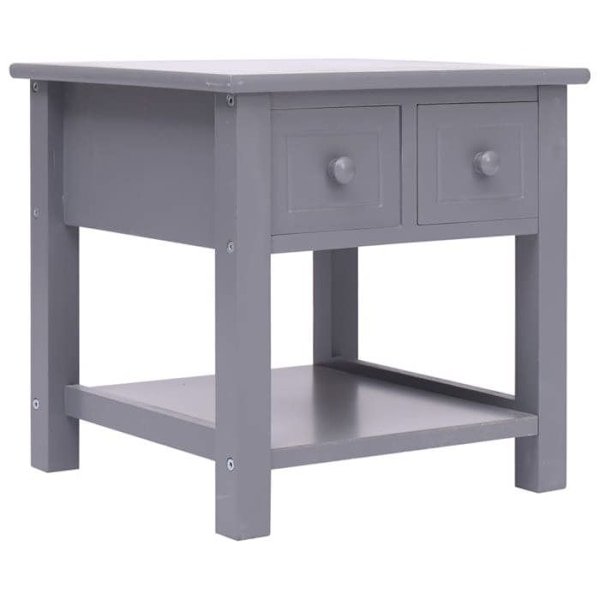 Sidebar-table til sofa med skuffer 40 x 40 x 40 cm paulownia træ grå DEC032440 kastanj