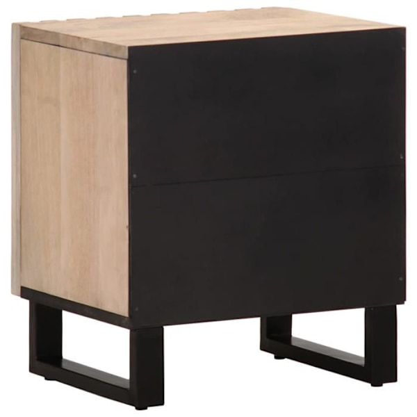 2 kpl yöpöytiä ovikompartimentilla 40 x 34 x 46 cm valkaistu mango-puu ja teräs DEC034797 Vit