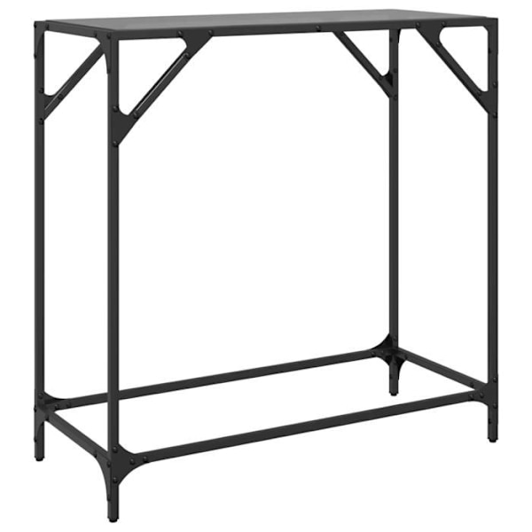 Konsolbord til entre møbel til stue 80 x 35 x 81 cm stål og sort glas DEC031342 Svart