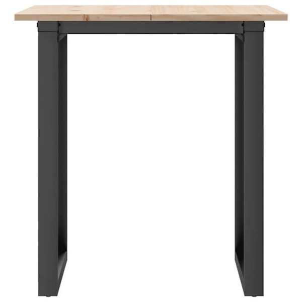 Industriel design spisebord 60 x 60 x 75 cm massiv fyr og stål DEC036790 kastanj