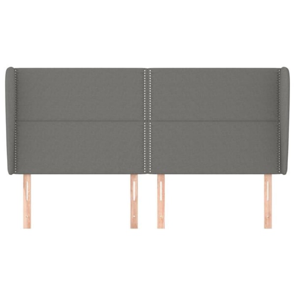 Hovedgærde til seng med sidekant 183 x 23 x 118/128 cm mørkegrå stof TDL0204960 Grå