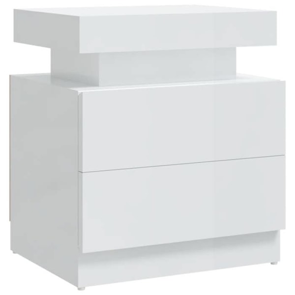 Sengebord med to skuffer 45 x 35 x 52 cm hvidt ingenieurtræ DEC033505 Vit