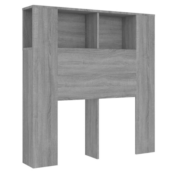 Hovedgærde med opbevaring, tilbehør til seng, natbord, hylde 100 x 18,5 x 104,5 cm MDF grå TDL0200014