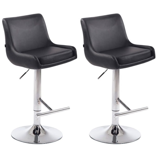 Barstolar - Décoshop26 - TDB10462 - Set om 2 - Höjdjusterbara - Modern design i svart Metall