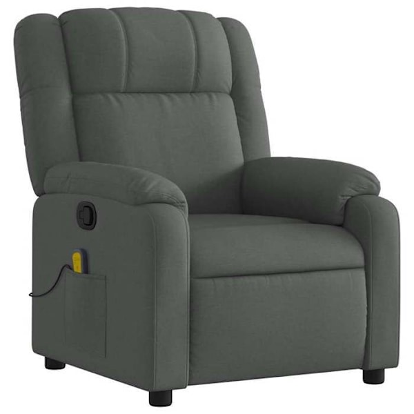 Relaxationsfåtölj för TV med massagefunktion, lutbar, vibrationmassage med 6 punkter, grått tyg DEC026936 Grå
