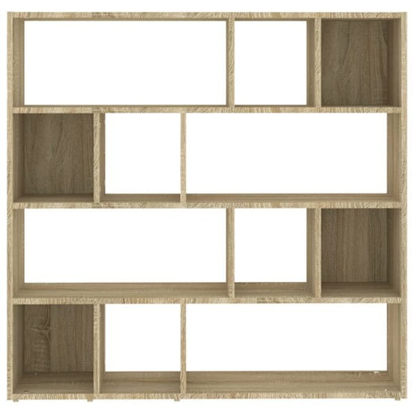 Bibliotek med opbevaringsplads 105 x 24 x 102 cm ingeniørtræ farve egetræ DEC030704 kastanj