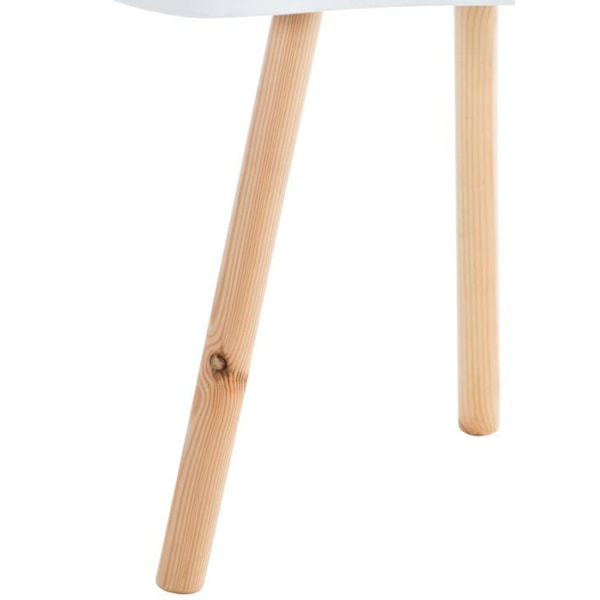 Skandinavisk design sidobord höjd 54 cm i bönform av MDF i vitt och ben i trä 10_0005515 Vit