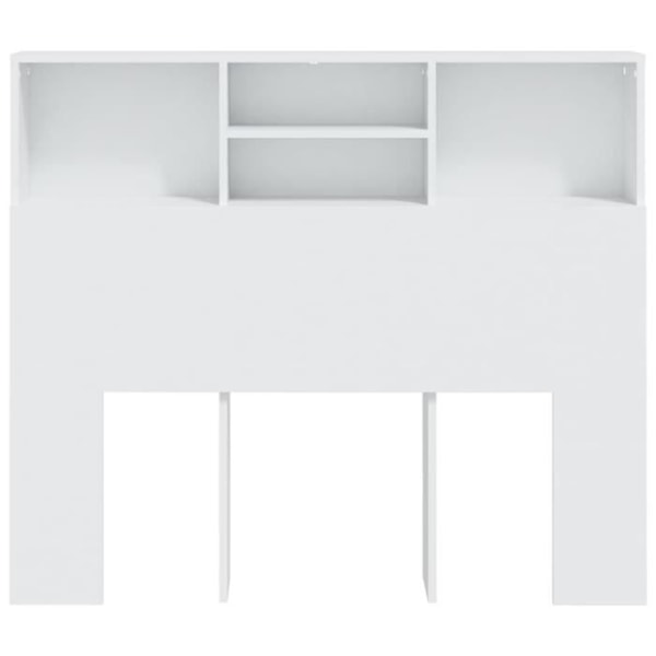 Hovedgærde med opbevaring, sengebord, hylde 120 x 19 x 103,5 MDF hvid