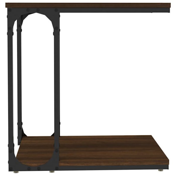 Konsolbord för soffhörn 50 x 35 x 52 cm, brun ingenjörsträ och stål DEC032404 kastanj