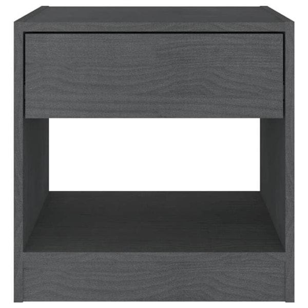 Sæt af 2 natborde med skuffe og åbent rum 40 x 31 x 40 cm grå fyrretræ DEC035320 kastanj