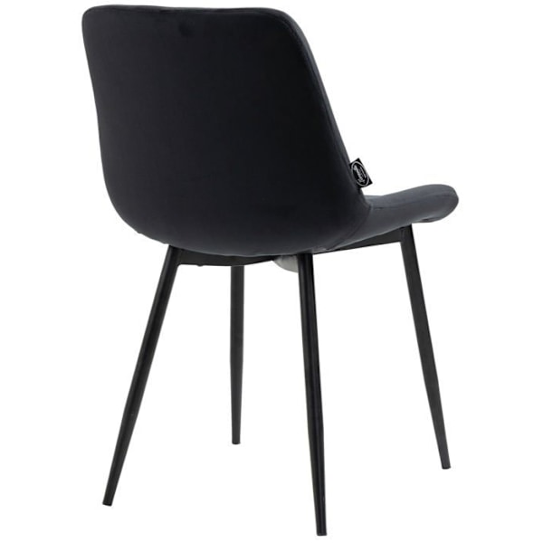 Set med 2 moderna matstolar med sits i svart sammet och ben i svart metall 10_0001635 Metall