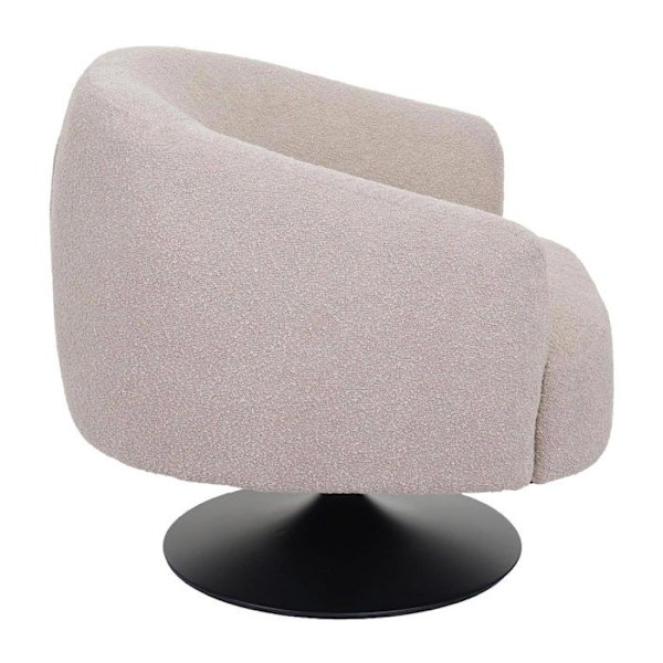 Kahvilatuoli cocktail pyörivä tuoli ekstra suuri boucle-kangasta kerma beige ja metalli 04_0006850 Beige