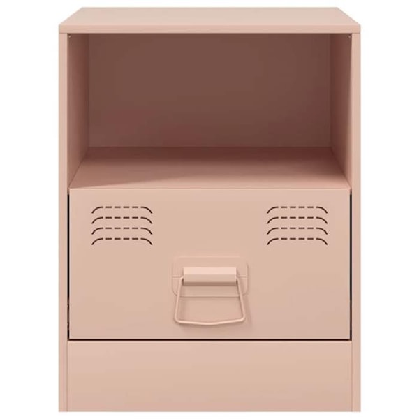 Natbord med skuffe og hylde 34,5 x 39 x 44 cm stål rosa DEC034548 Rosa
