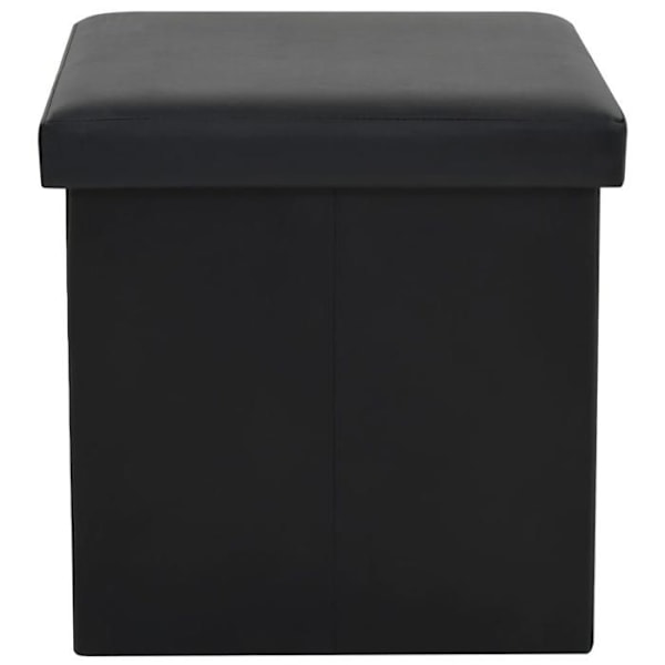 Tabouret sidde opbevaringspuf i sort PVC DEC026352 Svart
