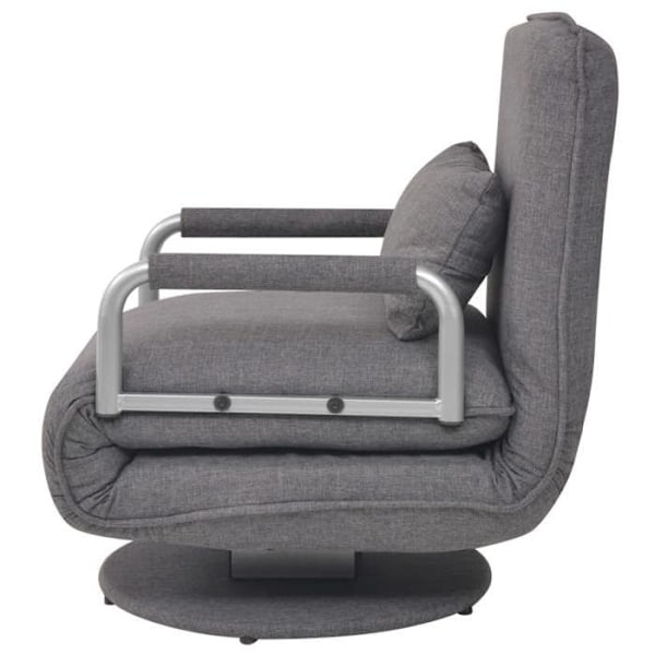 Design og moderne drejelig lounge sæde, sovesofa i mørkegrå stof DEC028662 Grå