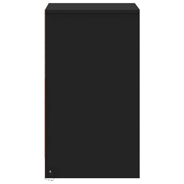Nattbord med LED-lys, skuff og rum med dør 38 x 34 x 61 cm, sort ingeniørtræ DEC032784 kastanj