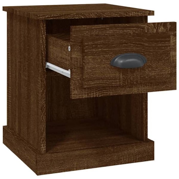 2 kpl yöpöytiä laatikolla ja avoimella osastolla 39 x 39 x 47,5 cm ruskeaa puuinsinöörityötä DEC035831 kastanj