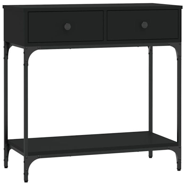 Funktionsdugligt och stilrent konsolbord med lådor 75 x 34,5 x 75 cm i svart ingenjörsträ och metall DEC032154 kastanj