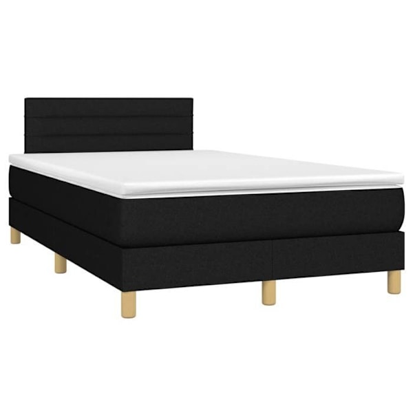 LED sengramme med hovedgærde madras 120 x 200 cm sort stof TDL0209293 Svart