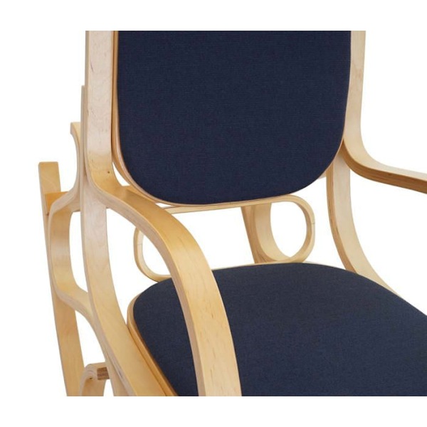 Svingestol i lyst træ - Rocking chair - Antracitgrå - Stof