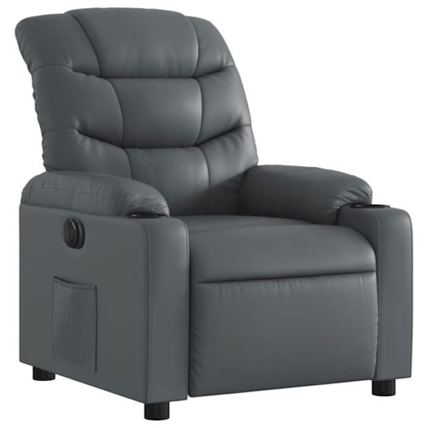 Sähkösäätöinen, erittäin mukava PVC-harmaa TV-relax-tuoli DEC028392 Grå