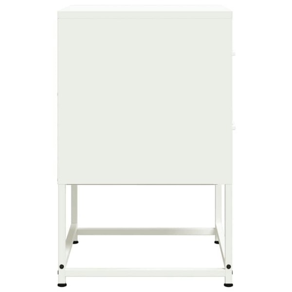 Sæt med 2 natborde med skuffer 36 x 39 x 60,5 cm hvidt stål DEC034871 Vit