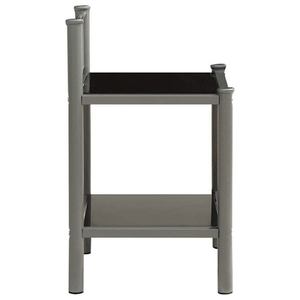 2 kpl yöpöytiä hyllyllä 45 x 34,5 x 60,5 cm mustaa metallia ja lasia DEC035411 Metall