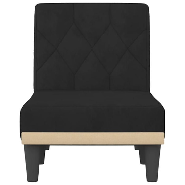 Meridienne chaise longue sisätiloihin kolme muunneltavaa asentoa mustassa sametissa DEC026217 Svart