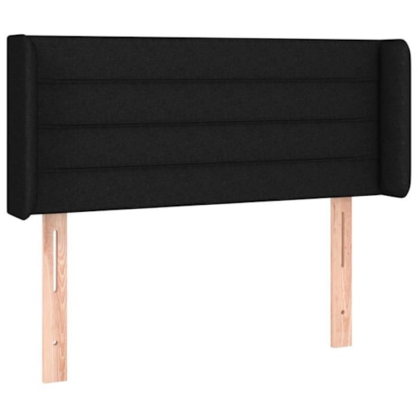 Hovedgærde til soveværelse med sidekant 83 x 16 x 78/88 sort stof