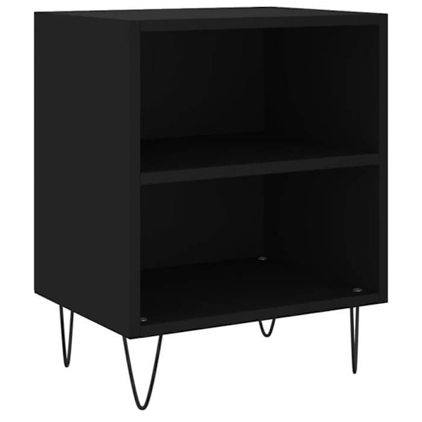 Sæt af 2 natborde med hylder 40 x 30 x 50 cm ingeniørtræ og sort jern DEC035508 kastanj