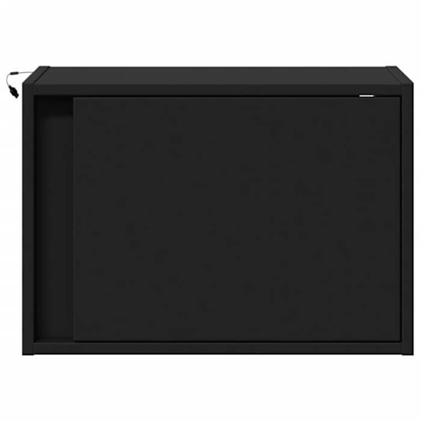 Væghængt natbord med LED-lys 50 x 31 x 35 cm i sort ingeniørtræ DEC034204 kastanj