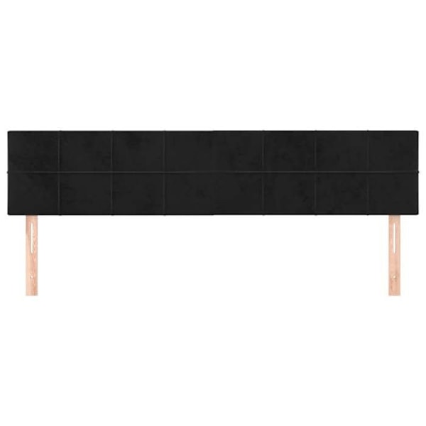 Sänggavel tillbehör sängrum möbel 2 delar 100 x 5 x 78/88 svart sammetsstoff