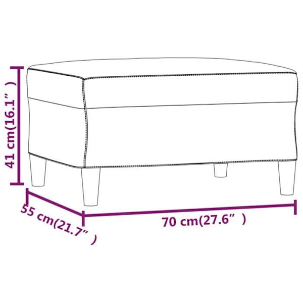 Repose fötter taburett sängände 70 x 55 x 41 cm PVC svart DEC030504 Svart