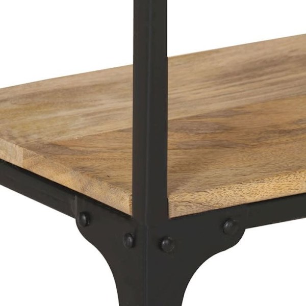 Konsolbord med indgangsopbevaring stue møbel 110 x 30 x 75 cm mango træ og stål DEC031505 kastanj