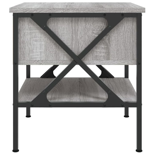 Sæt med 2 sengeborde med skuffe og hylde 40 x 42 x 45 cm ingenieurtræ grå og jern DEC035728 kastanj