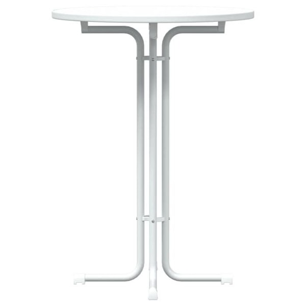 Høj bord, sidebord, foldbart top ø80 x 110 cm, ingeniørtræ og hvidt stål DEC036777 Vit