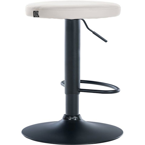 Barstol x1 enkel design, højdejusterbar, PVC-belægning i hvid, ben i sort metal 10_0005344 Vit