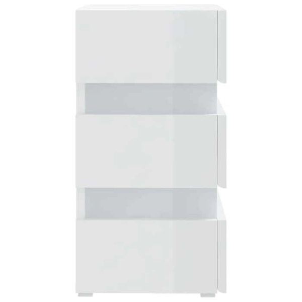 Nattelsbord med LED-lys og 3 skuffer 45 x 35 x 67 cm hvid højglans ingeniørtræ DEC034737 Vit