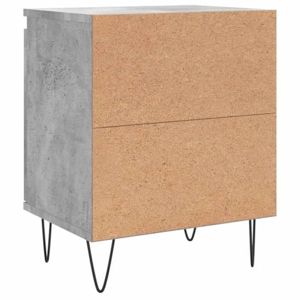 Sæt af 2 natborde med skab med dør 40 x 30 x 50 cm ingeniørtræ grå og jern DEC035353 kastanj