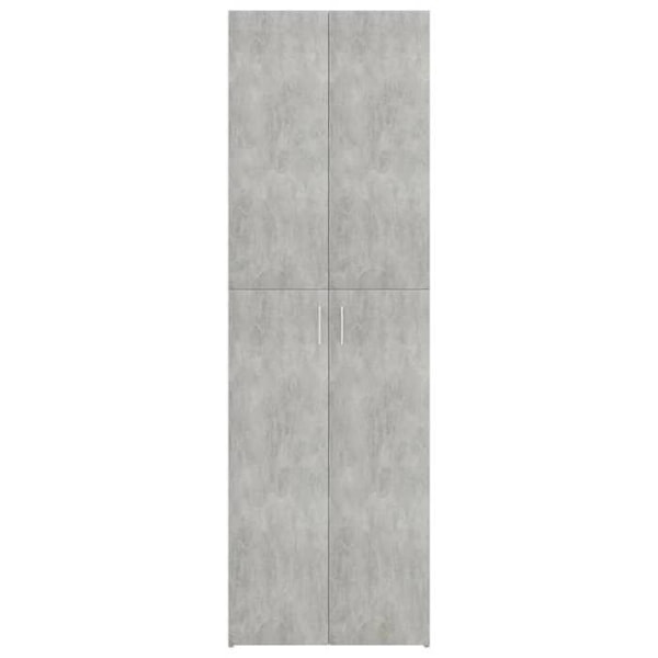 Kontor møbel opbevaringsskab 5 hylder med to døre farve grå beton 60 x 32 x 190 cm ingeniør træ grå DEC02 kastanj