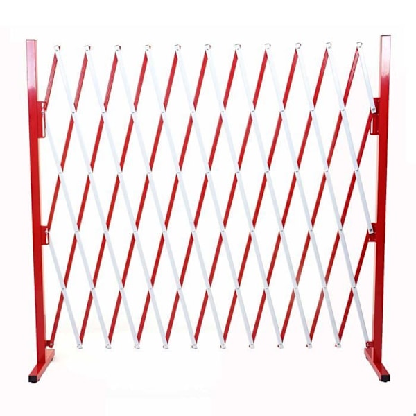 Skärmgaller för skyddsgaller av utsträckbar aluminium i röd och vit höjd 153 cm 04_0001215 Vit