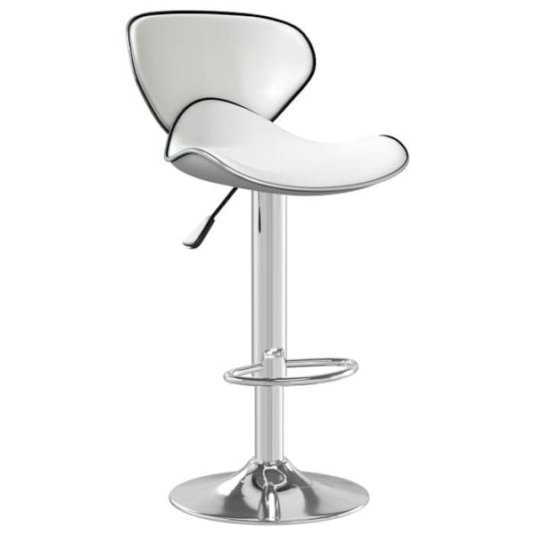 Tabouret de bar x1 hög stol med fotstöd i vit PVC DEC029444 Vit