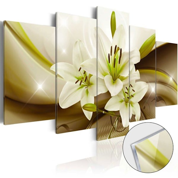 Acryltavlor väggdekoration modern Lily-mönster i 5 paneler 200x100 cm TVA110085
