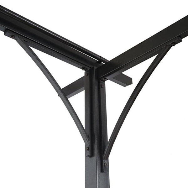 Pergola gazeboo - Crème - 3x3m - Metall - Öppningsbart tak - Stabil ram