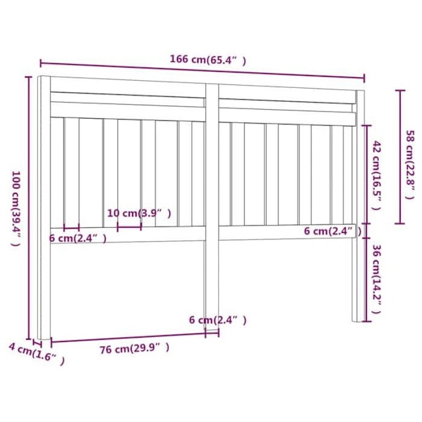 Senggavl tilbehør soveværelse møbel 166 x 4 x 100 cm grå fyrretræ TDL0203380