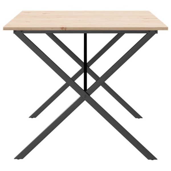 Industrielt design spisestuebord 180 x 90 x 75 cm massiv fyrretræ og stål DEC036806 kastanj